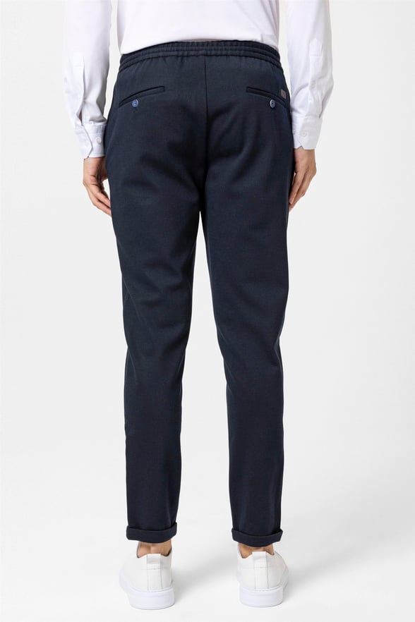 Lacivert Slim Düz Jogger Pantolon