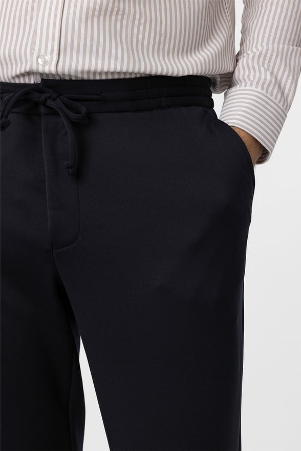 Lacivert Slim Düz Jogger Pantolon