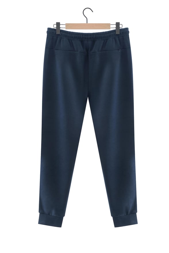 Lacivert Slim Düz Jogger Pantolon