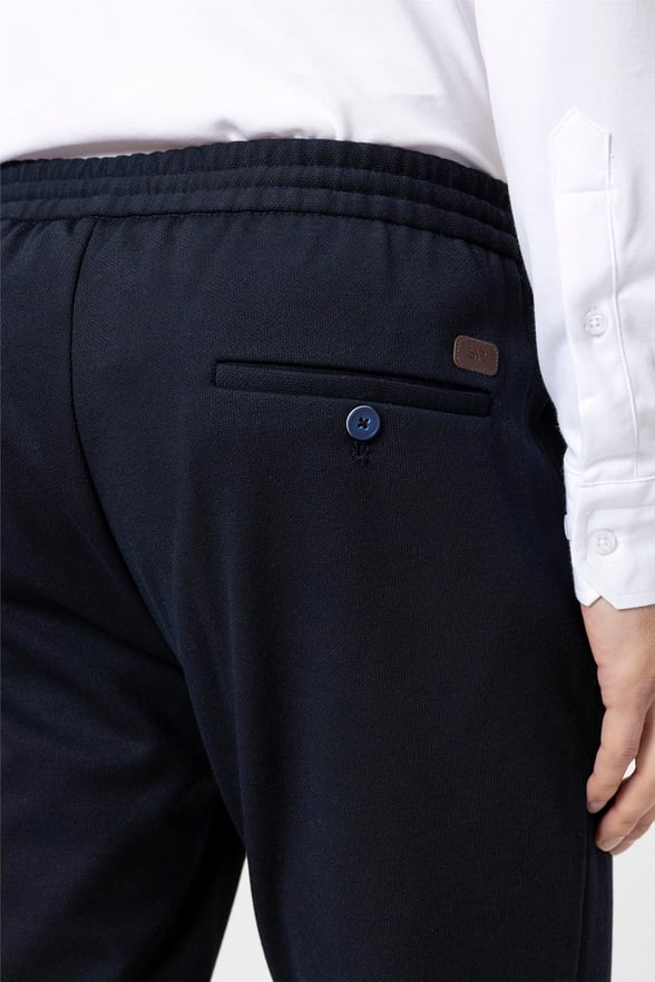 Lacivert Slim Düz Jogger Pantolon