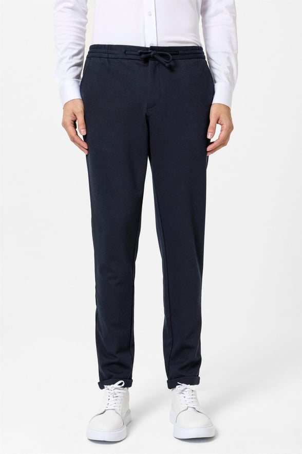 Lacivert Slim Düz Jogger Pantolon