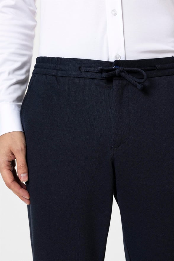 Lacivert Slim Düz Jogger Pantolon