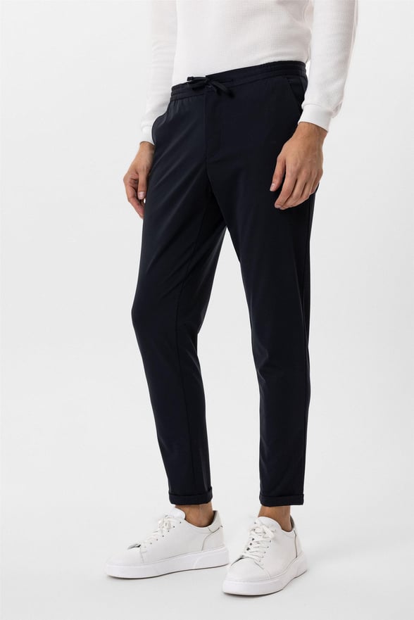 Lacivert Slim Düz Jogger Pantolon