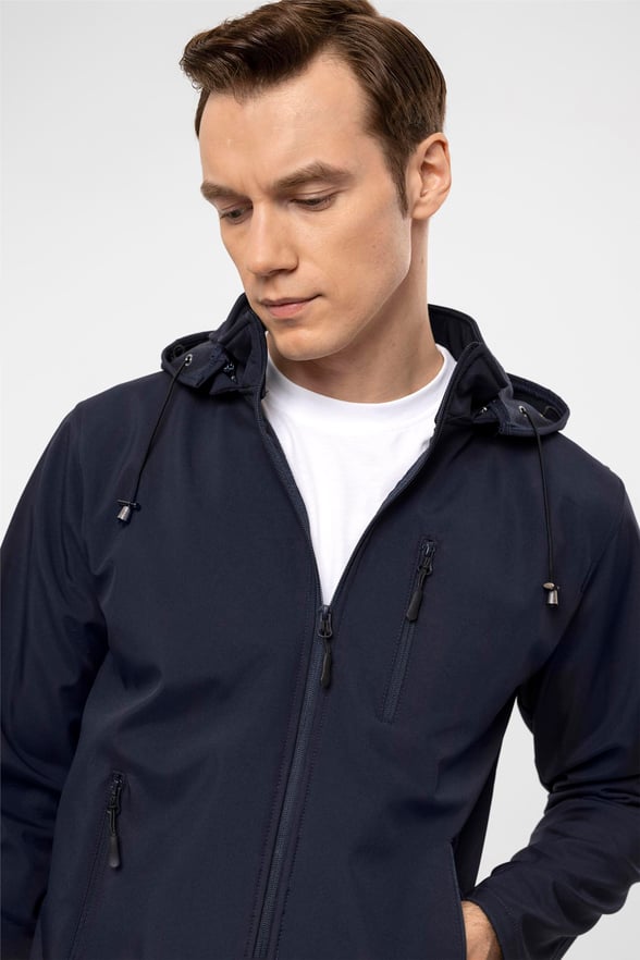 Lacivert Slim Düz   Mont
