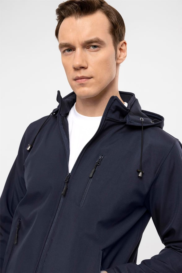 Lacivert Slim Düz   Mont