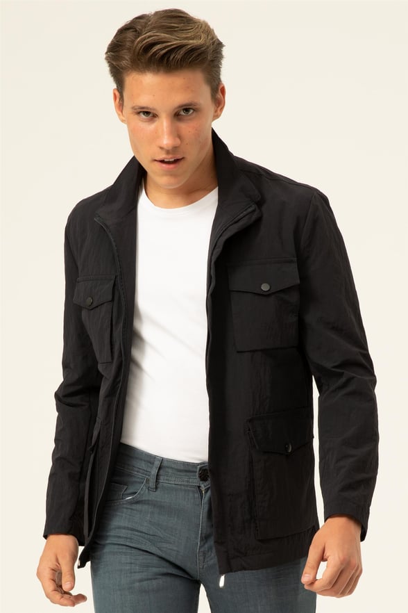 Lacivert Slim Düz   Mont
