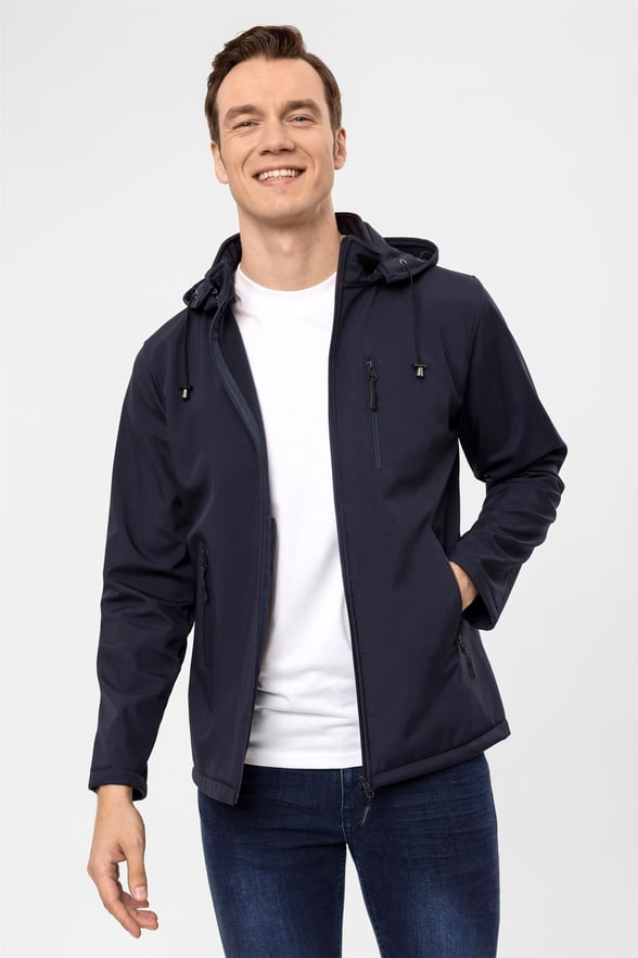 Lacivert Slim Düz   Mont