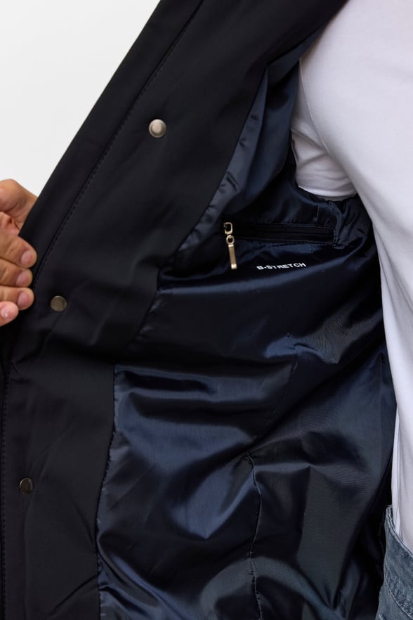 Lacivert Slim Düz Mont