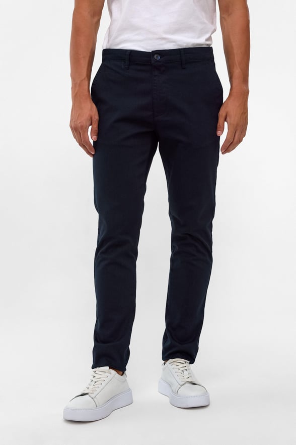 Lacivert Slim Fit Armürlü Chino Pantolon