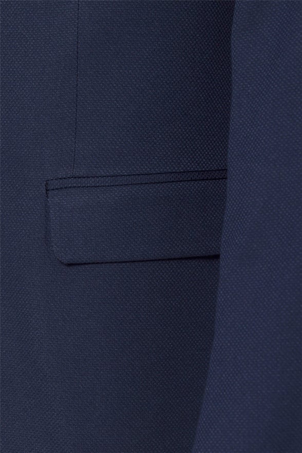 Lacivert Slim Fit Armürlü Sivri Yaka 6 Drop Smokin & Damatlık