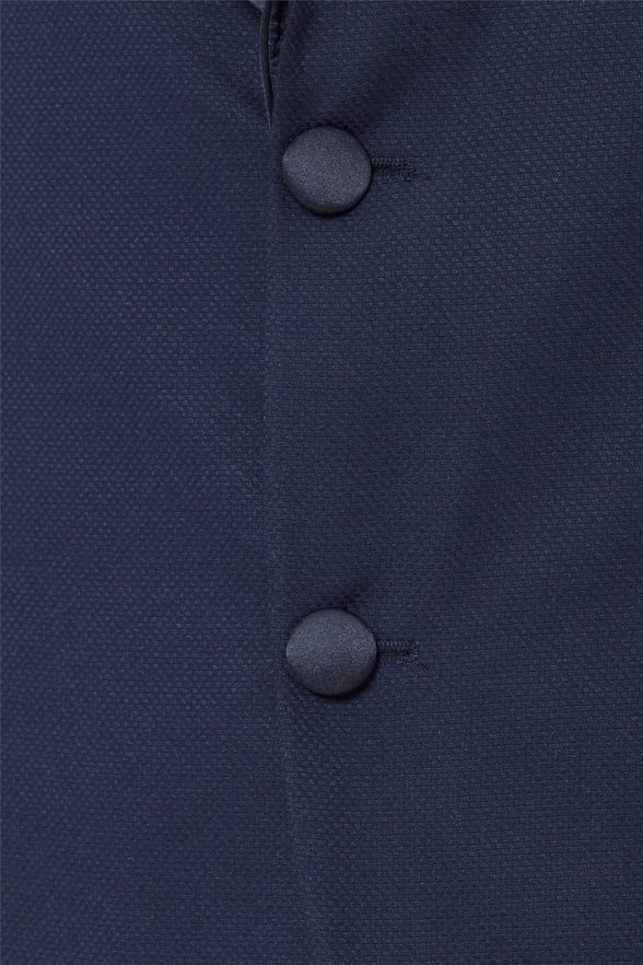 Lacivert Slim Fit Armürlü Sivri Yaka 6 Drop Smokin & Damatlık
