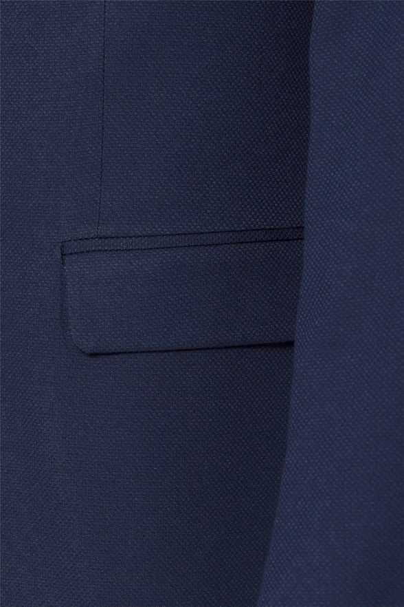 Lacivert Slim Fit Armürlü Sivri Yaka 6 Drop Smokin & Damatlık