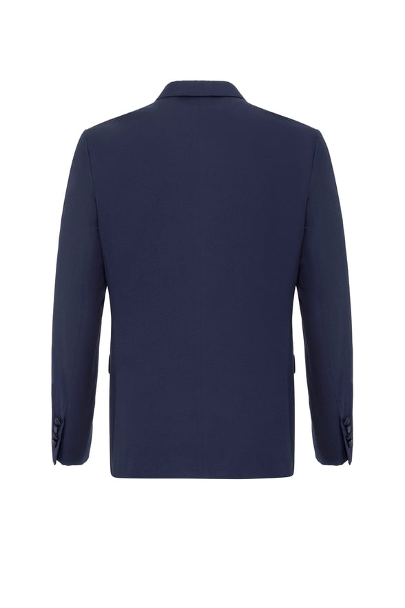 Lacivert Slim Fit Armürlü Sivri Yaka 6 Drop Smokin & Damatlık