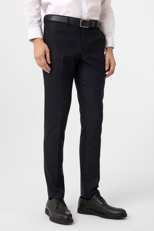 Lacivert Slim Fit Desenli Kumaş Pantolon