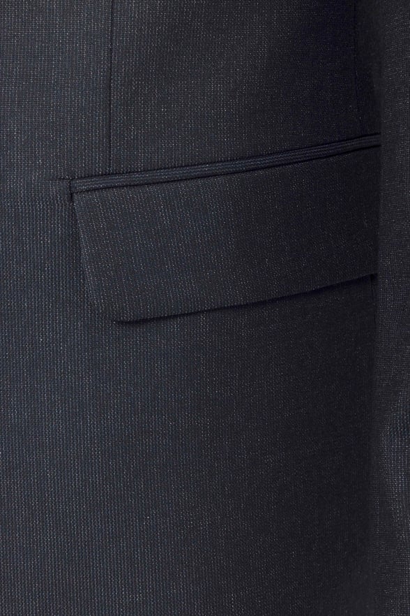 Lacivert Slim Fit Desenli Sivri Yaka 6 Drop Klasik Takım Elbise