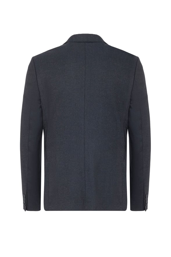 Lacivert Slim Fit Desenli Sivri Yaka 6 Drop Klasik Takım Elbise