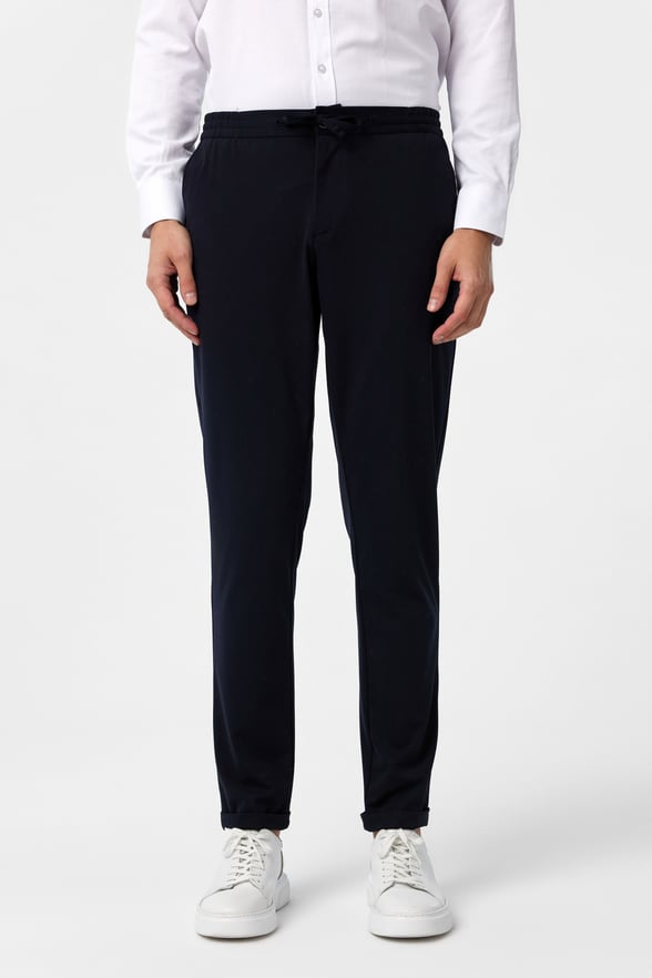Lacivert Slim Fit Düz Jogger Pantolon