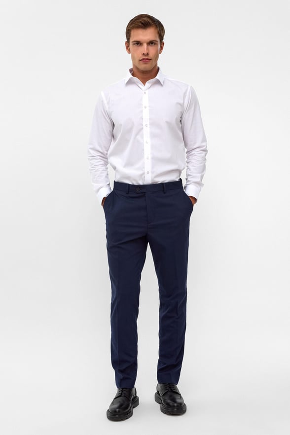 Lacivert Slim Fit Düz Pantolon