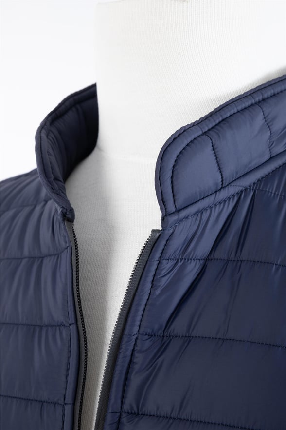 Lacivert Slim Kapitone Mont
