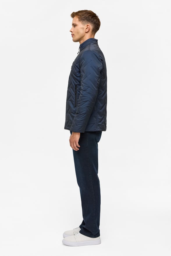 Lacivert Slim Kapitone Mont