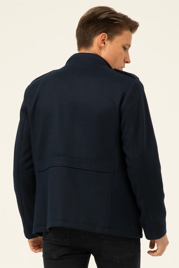 Lacivert Slim Kapitone   Mont