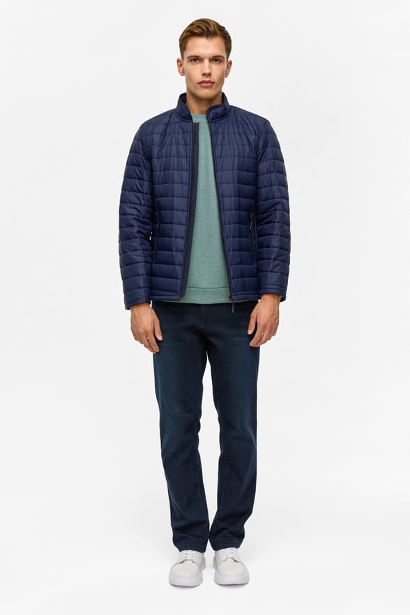 Lacivert Slim Kapitone Mont