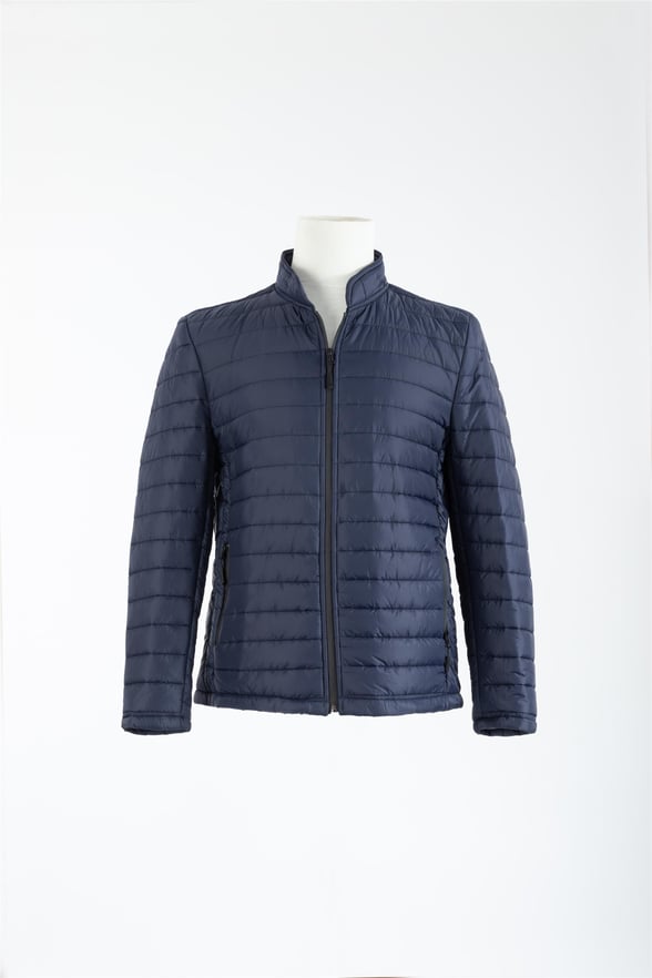 Lacivert Slim Kapitone Mont