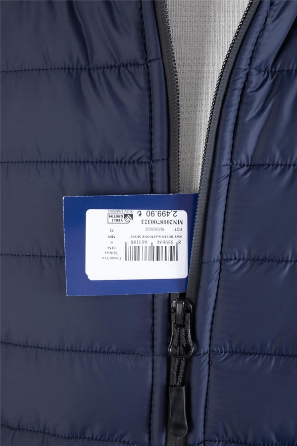 Lacivert Slim Kapitone Mont