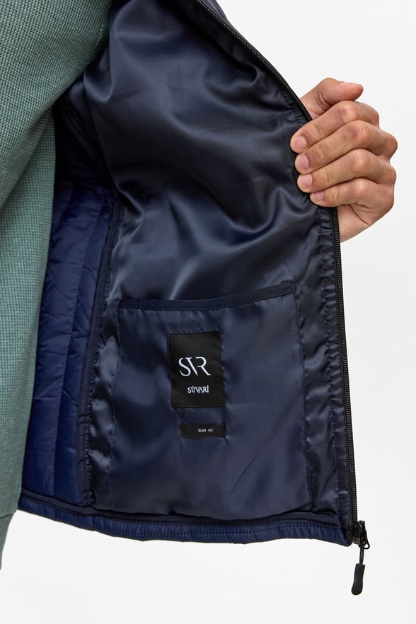 Lacivert Slim Kapitone Mont