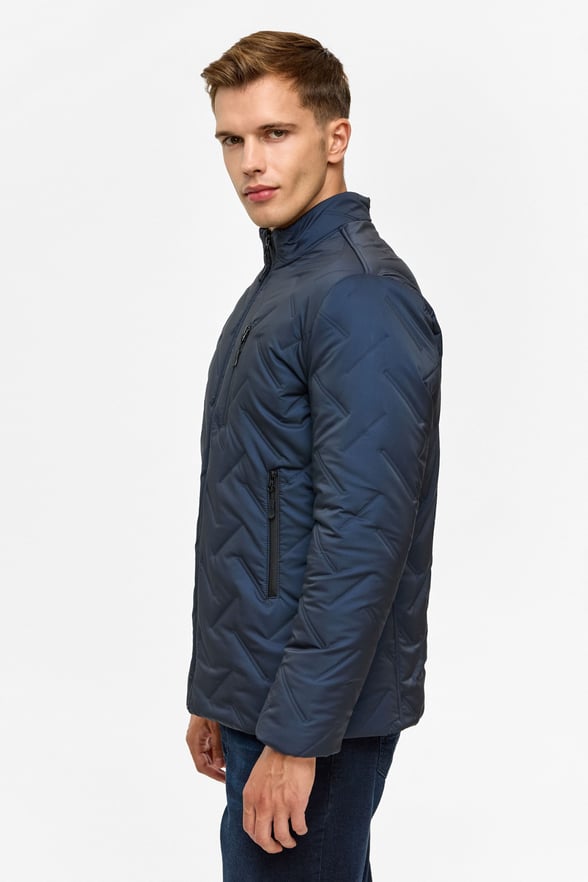 Lacivert Slim Kapitone Mont
