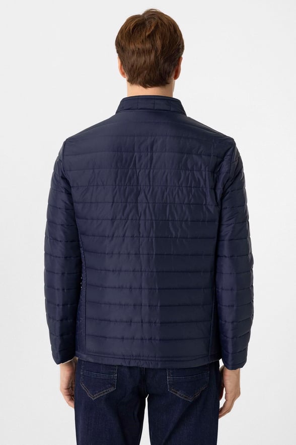 Lacivert Slim Kapitone Mont