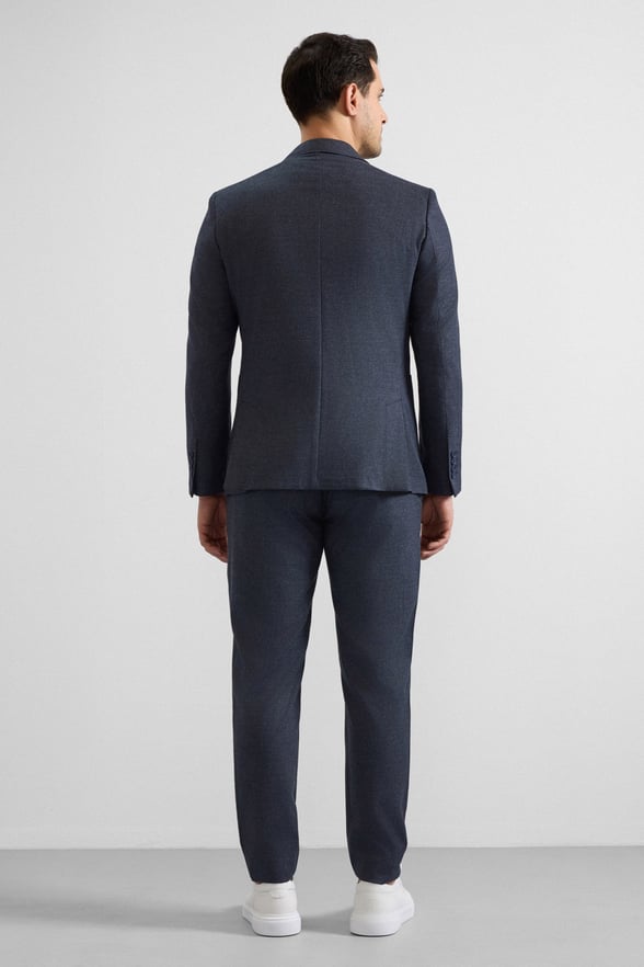 Lacivert Slim Mono Yaka Düz Torba Cep 6 Drop Spor Takım Elbise