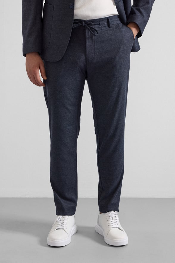 Lacivert Slim Mono Yaka Düz Torba Cep 6 Drop Spor Takım Elbise