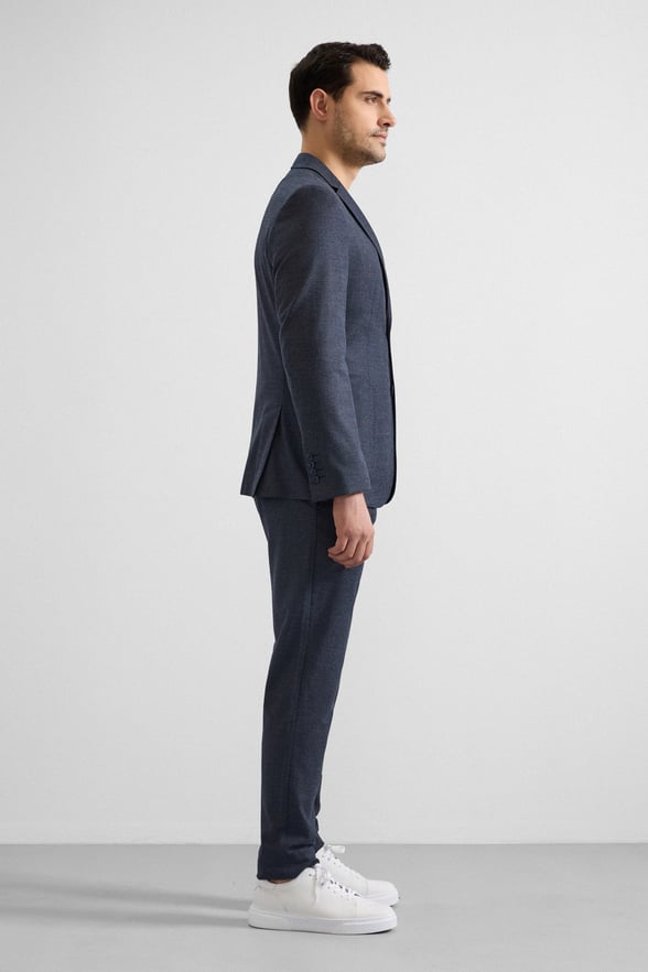 Lacivert Slim Mono Yaka Düz Torba Cep 6 Drop Spor Takım Elbise