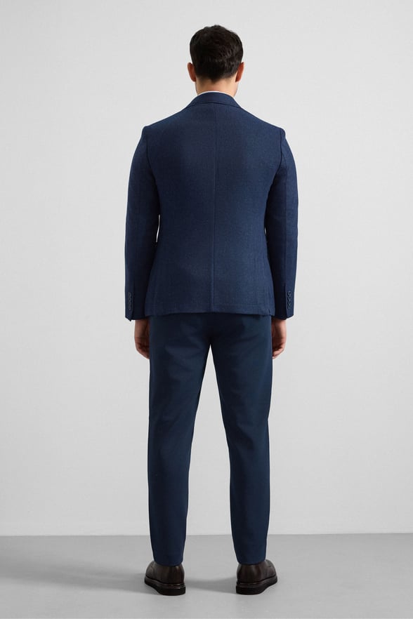 Lacivert Slim Mono Yaka Torba Cep 6 Drop Klasik Ceket