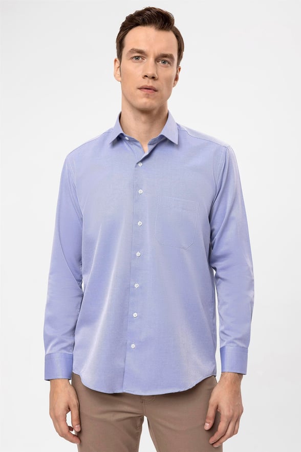 Mavi Regular Armürlü Klasik Yaka Gömlek