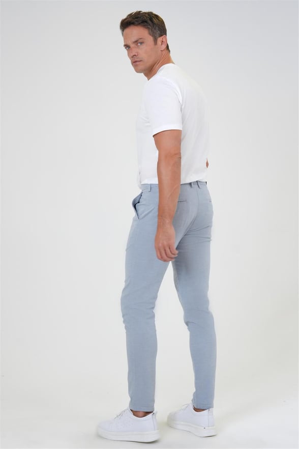 Mavi Slim Armürlü Pantolon