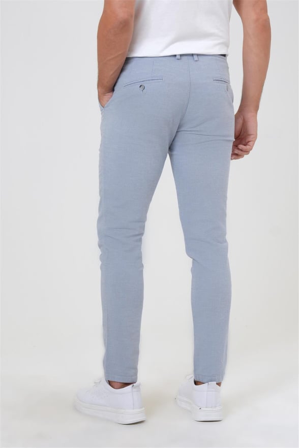 Mavi Slim Armürlü Pantolon