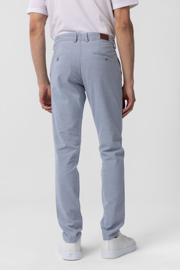 Mavi Slim Fit Armürlü Kanvas Pantolon