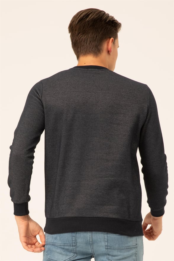 Parlement Mavi Regular Armürlü O Yaka  Sweatshirt