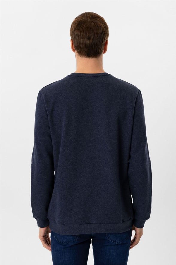 Parlement Mavi Regular Düz O Yaka Sweatshirt