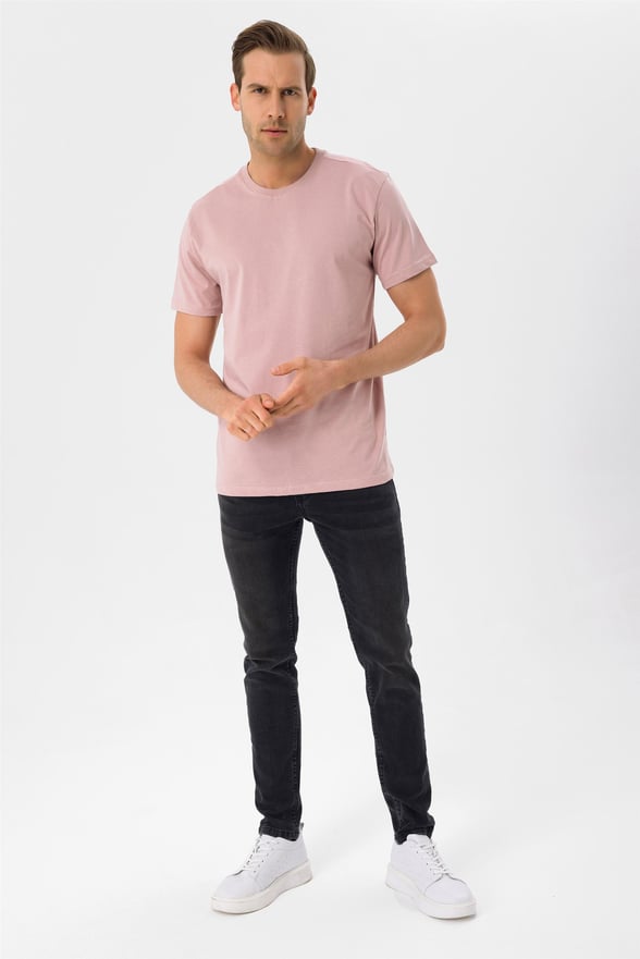 Pembe Regular Düz O Yaka  Tişört