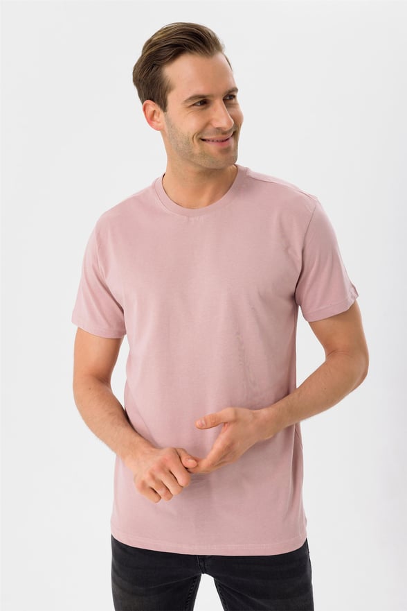Pembe Regular Düz O Yaka  Tişört