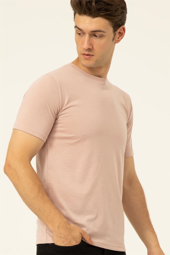 Pembe Regular Düz O Yaka  Tişört