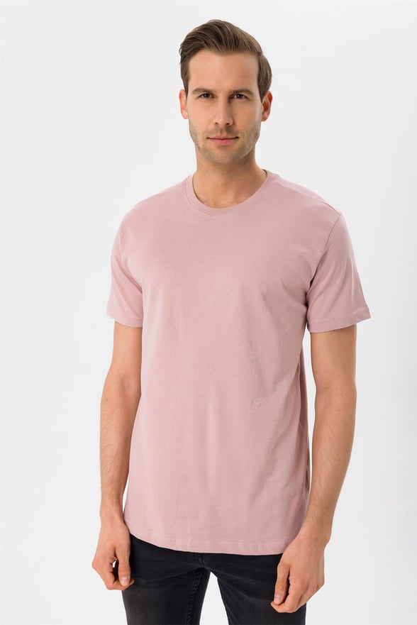 Pembe Regular Düz O Yaka  Tişört