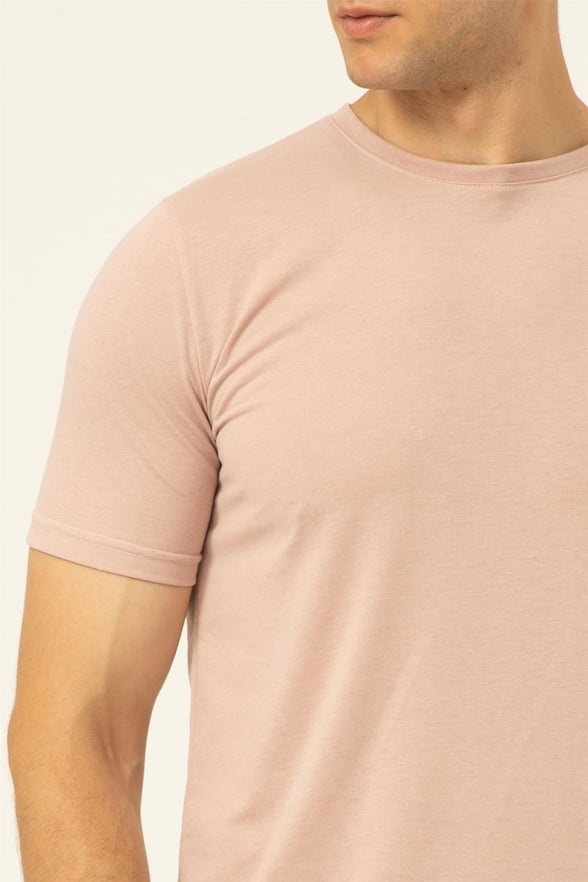 Pembe Regular Düz O Yaka  Tişört