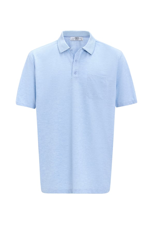Saks Mavi Regular Armürlü Polo Yaka Tişört