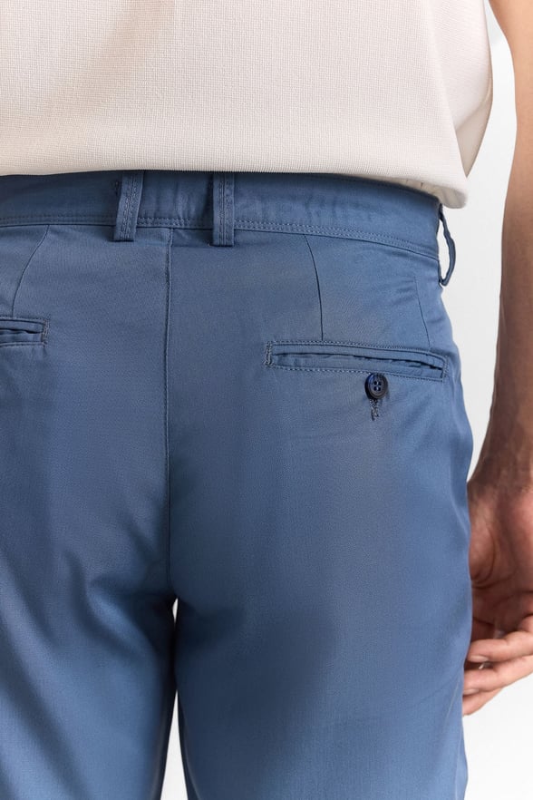 Saks Mavi Slim Düz Casual Pantolon