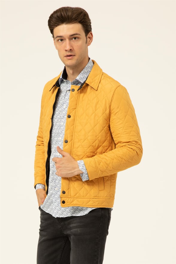Sarı Regular Kapitone   Mont
