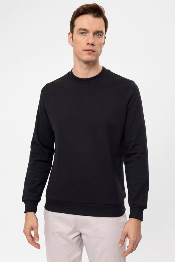 SİYAH 10 Regular Düz O Yaka  Sweatshirt